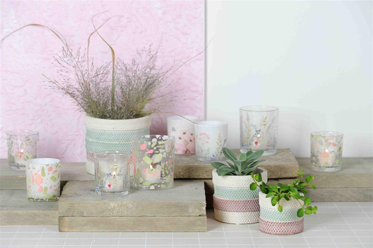 Wit glazen votief 'Plum blossom'