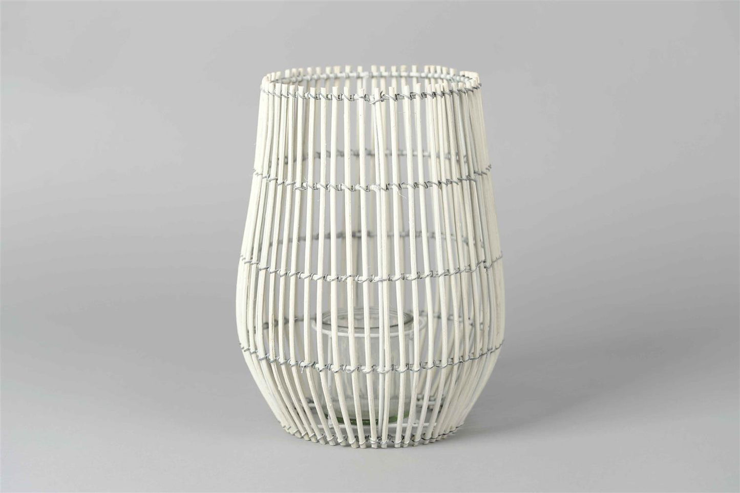 Rotan windlicht 'Belly lantern green'