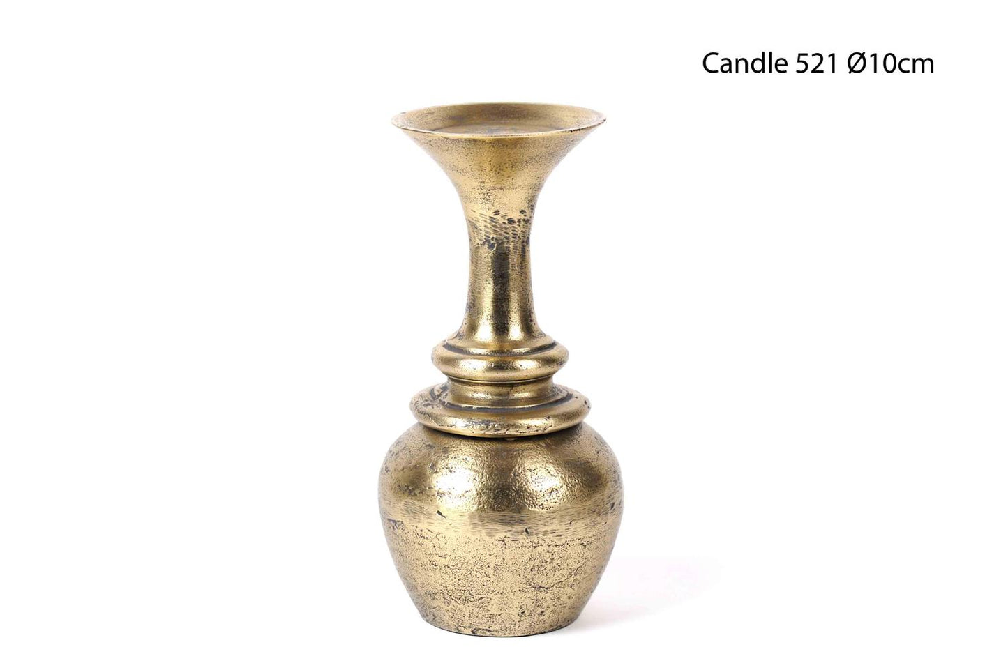 Flesvormige vaas/kandelaar 'Antique brass'