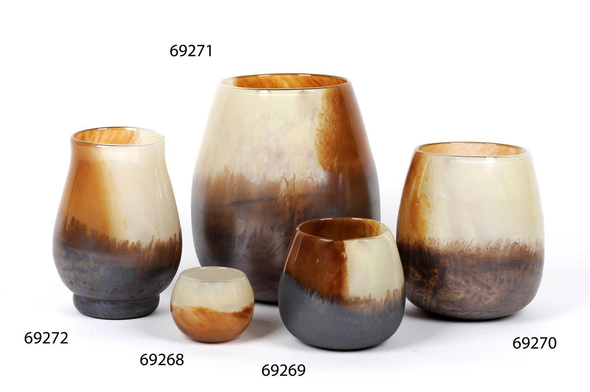 Glazen votief 'Blowout brown'