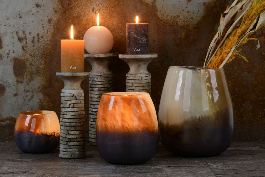 Glazen vaas 'Blowout brown'