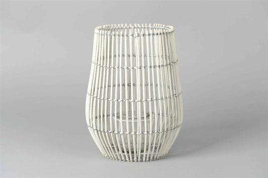 Rotan windlicht 'Belly lantern green'